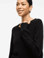 VILA <BR><BR> PULLOVER VIRIL O-NECK - BLACK / WHITE / COFFEE BEAN - Image 8