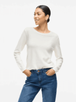 VILA <BR><BR> PULLOVER VIRIL O-NECK - BLACK / WHITE / COFFEE BEAN - Image 4