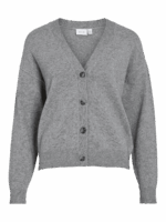 VILA <BR><BR> VIRIL V-NECK CARDIGAN - GREY - Image 4