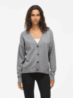 VILA <BR><BR> VIRIL V-NECK CARDIGAN - GREY - Image 3