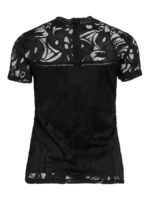 VILA <BR><BR> VISTASIA LACE TOP BLACK / WHITE - Image 3