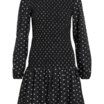 VILA <BR><BR> VIFENEKA SMOCK DRESS - POLKA DOTS - BLACK AND WHITE