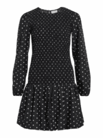VILA <BR><BR> VIFENEKA SMOCK DRESS - POLKA DOTS - BLACK AND WHITE - Image 2