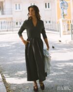 MAÏTTÈ <BR><BR> VESTIDO COMPRIDO CINZA - TAM U