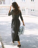 MAÏTTÈ <BR><BR> VESTIDO COMPRIDO CINZA - TAM U - Image 2