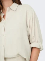 CARMAKOMA <BR><BR> CARTIZANA COTTON SHIRT - Regular Fit - PUMICE STONE - Image 3