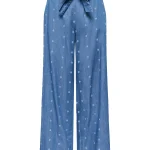 ONLY <BR><BR> ONLNOVA AZURE PALAZ PANT MEDIUM BLUE DENIM PAISLEY