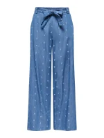 ONLY <BR><BR> ONLNOVA AZURE PALAZ PANT MEDIUM BLUE DENIM PAISLEY