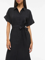 VILA <BR><BR>VIHULA MIDI SHIRT DRESS BLACK BEAUTY / FALCON - Image 7