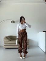 ELLA BY TAM <BR><BR>BALLOON LEG JOGGER PANTS CARAMEL - Image 3