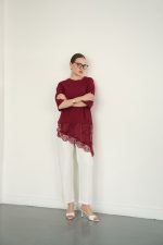 ELLA BY TAM <BR><BR> ELEGANT BURGUNDY BLOUSE - Image 4