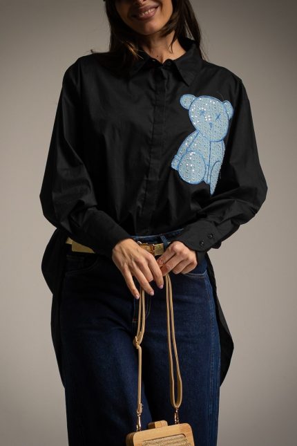 ELLA BY TAM <BR><BR>CAMISA TEDDY PRETO - TAM U