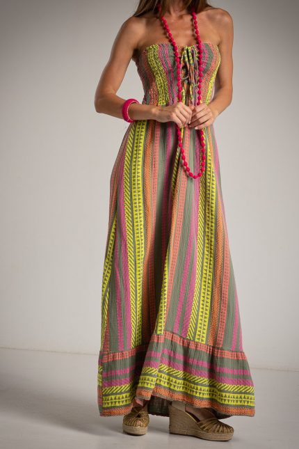 ELLA BY TAM <BR><BR>VESTIDO AZTECA FLUO - TAM U