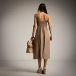 ELLA BY TAM <BR><BR>VESTIDO FRENTE CRUZADA BEGE - TAM U - Image 3