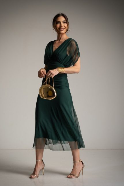 ELLA BY TAM <BR><BR>VESTIDO TULE VERDE - TAM U