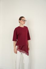 ELLA BY TAM <BR><BR> ELEGANT BURGUNDY BLOUSE - Image 3