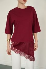ELLA BY TAM <BR><BR> ELEGANT BURGUNDY BLOUSE