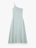 BALMOHK <BR><BR> ASYMETRIC MIDI DRESS TEXTURE LIGHT BLUE / BLAZING YELLOW - Image 5
