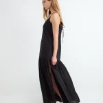 BALMOHK <BR><BR> MAXI COTTON DRESS BLACK
