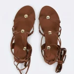 BALMOHK <BR><BR> ROMAN SANDAL CHOCOLATE BROWN