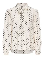 ONLY <BR><BR> ONLMAIZEE FRILL SHIRT CLOUD DANCER BLACK DOT