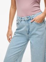 VILA <BR><BR> VIFREYA JAF HW WIDE JEANS LIGHT DENIM BLUE / CLOUD DANCER - Image 7