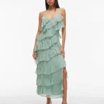 VILA <BR><BR>VILUNA STRAP ANKLE DRESS GREEN MILIEU