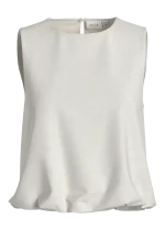 VILA <BR><BR>VIPRISILLA O-NECK BALLOON TOP SNOW WHITE