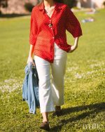 MAÏTTÈ <BR><BR> CAMISA POLKA DOTS VERMELHO E BRANCO - TAM U - Image 3