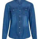 VILA <BR><BR>VIBISTA DENIM SHIRT DARK BLUE DENIM / MEDIUM BLUE DENIM