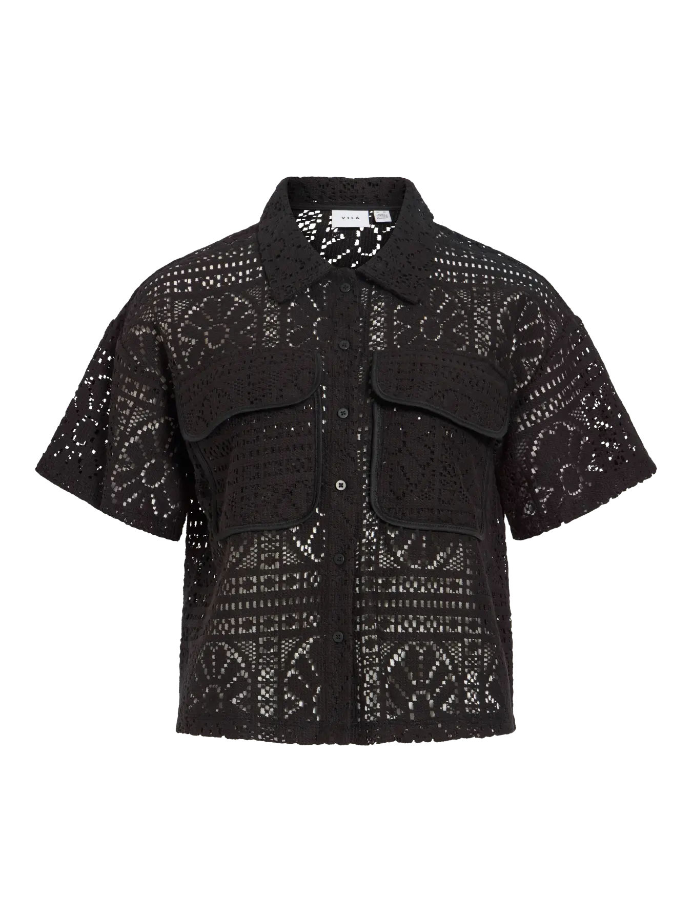 VIMERINDA SHIRT BLACK 1 VILA <BR><BR>VIMERINDA SHIRT BLACK BEAUTY / CHOCOLATE - Image 1
