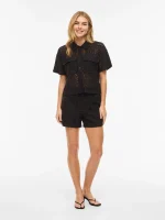 VILA <BR><BR>VIMERINDA SHIRT BLACK BEAUTY / CHOCOLATE - Image 3