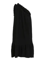 VILA <BR><BR>VISERINO ONE SHOULDER SHORT DRESS BLACK - Image 2