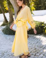 MAÏTTÈ <BR><BR> CAMISA AMARELO COM CINTO  - TAM U - Image 8