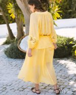 MAÏTTÈ <BR><BR> CAMISA AMARELO COM CINTO  - TAM U - Image 7