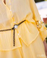MAÏTTÈ <BR><BR> CAMISA AMARELO COM CINTO  - TAM U