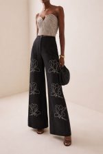 ELLA BY TAM <BR><BR> CALÇA BORDADA TAYA PRETO