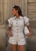 ELLA BY TAM <BR><BR> JUMPSUIT CALÇÃO BEGE LUA