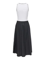 ONLY <BR><BR> ONLZAYA LONG DRESS BLACK & WHITE - Image 4