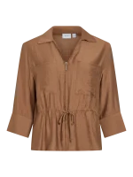 VILA <BR><BR>VIJOBBA V-NECK ZIPPER TOP NUTHATCH - Image 6