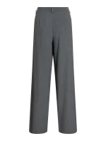 VILA <BR><BR> VIKARI WIDE PANT DARK GREY MELANGE | BLACK BEAUTY |FALCON - Image 7