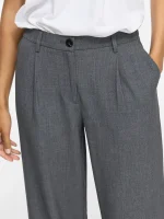 VILA <BR><BR> VIKARI WIDE PANT DARK GREY MELANGE | BLACK BEAUTY |FALCON - Image 6
