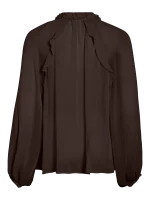 VILA <BR><BR>VITIRO V-NECK FLOUNCE TOP COFFEE BEAN - Image 2