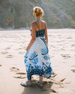 MAÏTTÈ <BR><BR>VESTIDO COMPRIDO AZUL E BRANCO - TAM U - Image 7