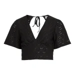 VILA <BR><BR> VIKAWA CROPPED TOP BLACK