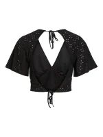VILA <BR><BR> VIKAWA CROPPED TOP BLACK - Image 5