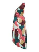 VILA <BR><BR> VISALMIRA KAI ONE-SHOULDER MIDI DRESS HOLLY BERRY - Image 3