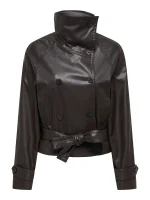 JDY <BR><BR> JDYVERA FAUX LEATHER BELT JACKET CHOCOLATE