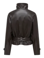JDY <BR><BR> JDYVERA FAUX LEATHER BELT JACKET CHOCOLATE - Image 2