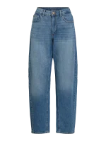 VILA  <BR><BR>  VIBRADY RW BARREL DENIM JEAN | MEDIUM BLUE DENIM WASH 009 | BLACK DENIM WASH 501
